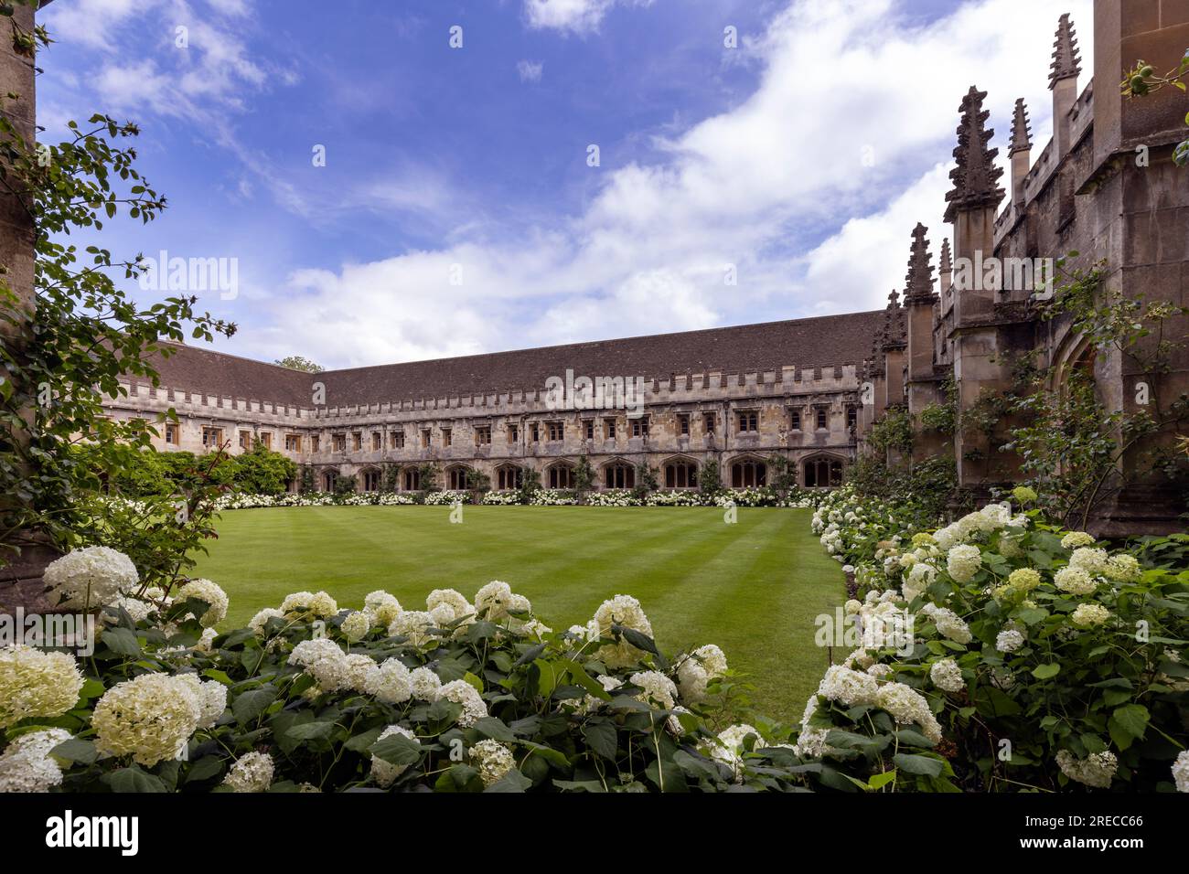 Magdalen College Cloisters, Oxford University, Oxford, Oxfordshire, Inghilterra, REGNO UNITO Foto Stock