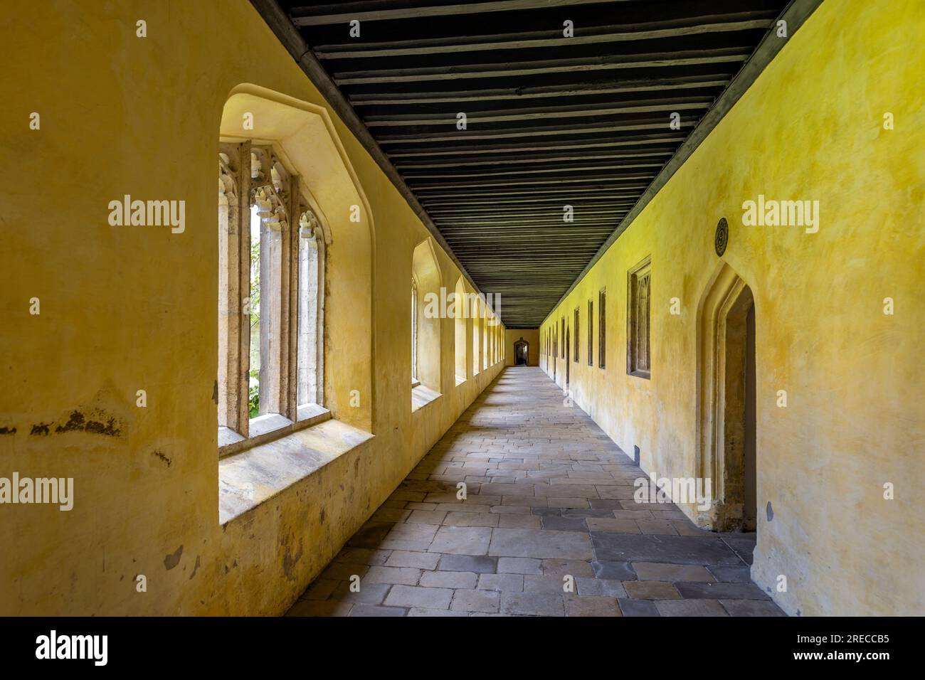 Magdalen College Cloisters, Oxford University, Oxford, Oxfordshire, Inghilterra, REGNO UNITO Foto Stock