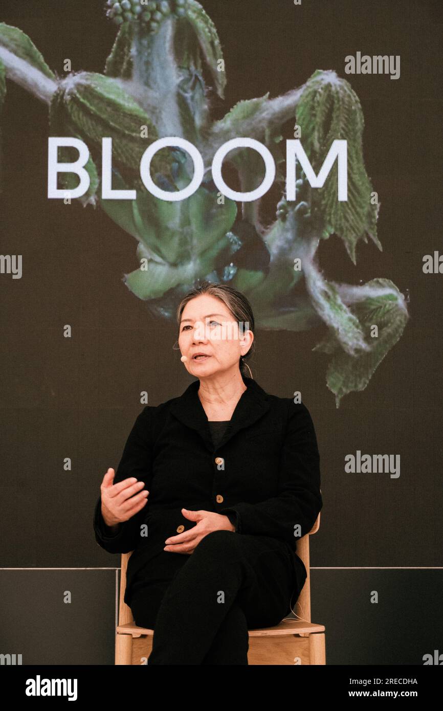 Copenhagen, Danimarca. 27 maggio 2023. L'artista concettuale multidisciplinare coreano Kimsooja ha visto un discorso durante il festival scientifico danese Bloom Festival 2023 a Copenaghen. (Foto: Gonzales Photo - Malthe Ivarsson). Foto Stock