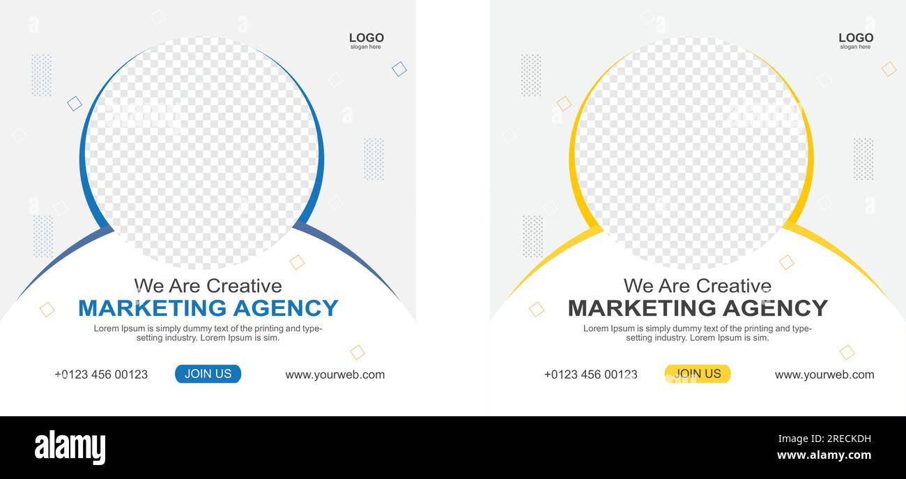 progettazione di modelli di banner per social media Illustrazione Vettoriale