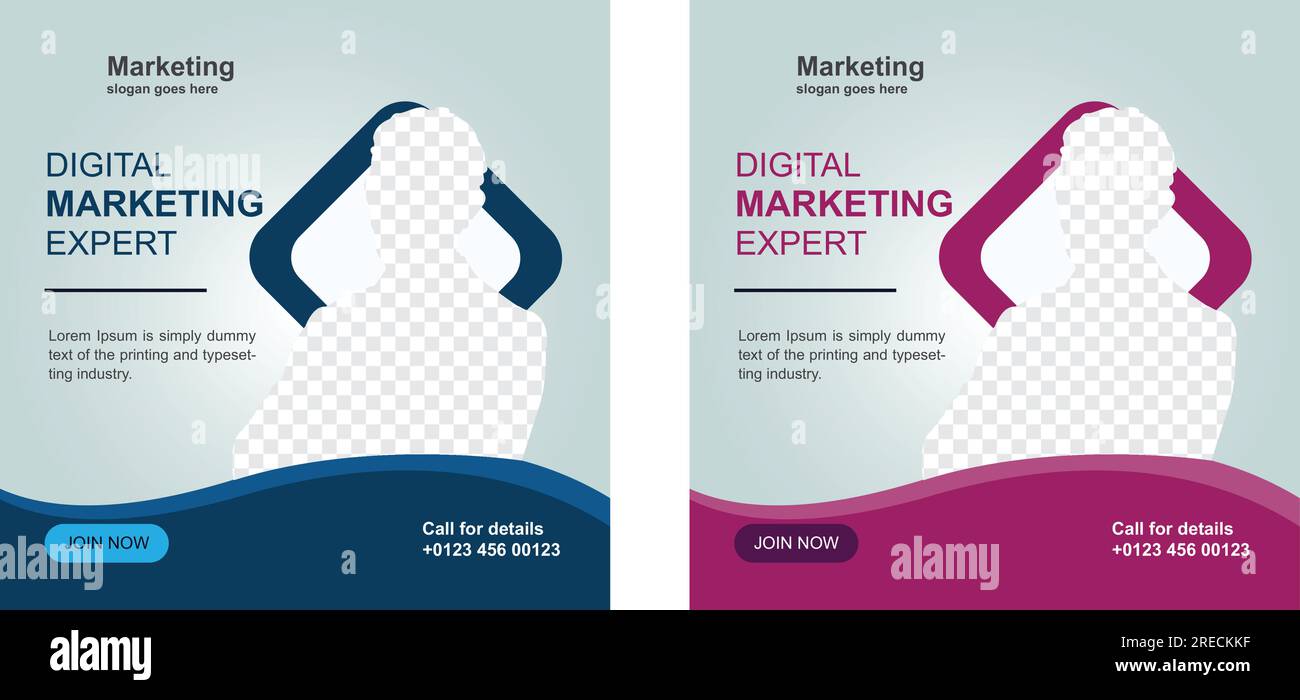 modello di banner per social media di marketing digitale. Illustrazione Vettoriale