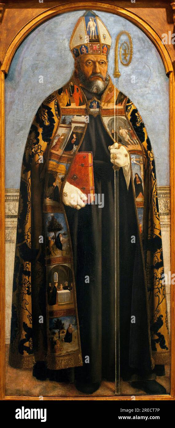 Saint Augustin - Peinture de Piero della Francesca (vers 1415-1492), tempera sur bois, 1460-1470 (St Augustine, by Piero della Francesca, tempera su tavola, 1460-1470) - Musee des Arts Antiques de Lisbonne (Portogallo) Foto Stock