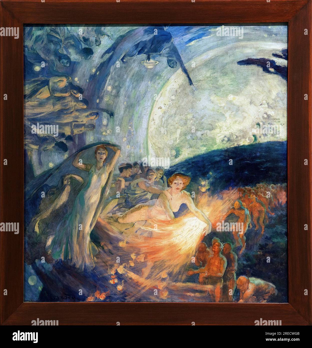 La verite trainant les Sciences pour illuminer l'Humanite ( la Verite entrainant les Sciences a sa suite, repand sa lumiere sur les hommes). Peinture d'Albert Besnard (1849-1934) - la verità seguita da The Sciences and bring light to Mankind - Musee des Beaux-Arts de la Ville de Paris, Petit Palais. Foto Stock