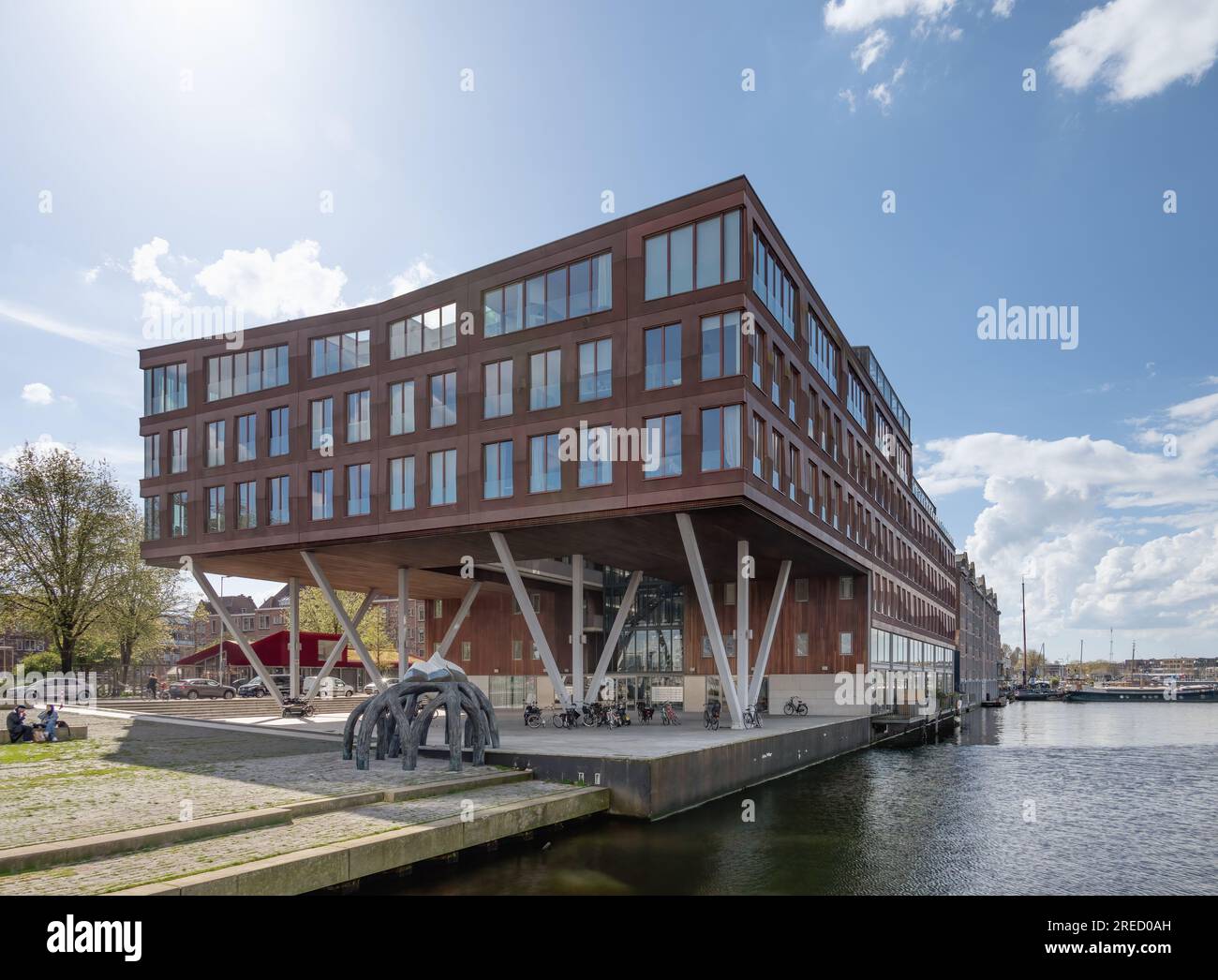 Amsterdam, Paesi Bassi - Ijside Housing di Tekton Architekten Foto Stock