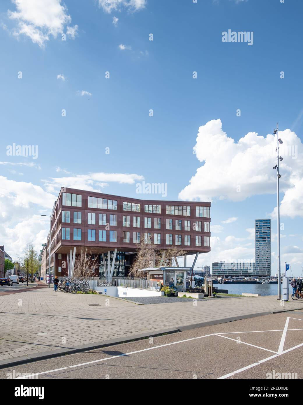 Amsterdam, Paesi Bassi - Ijside Housing di Tekton Architekten Foto Stock