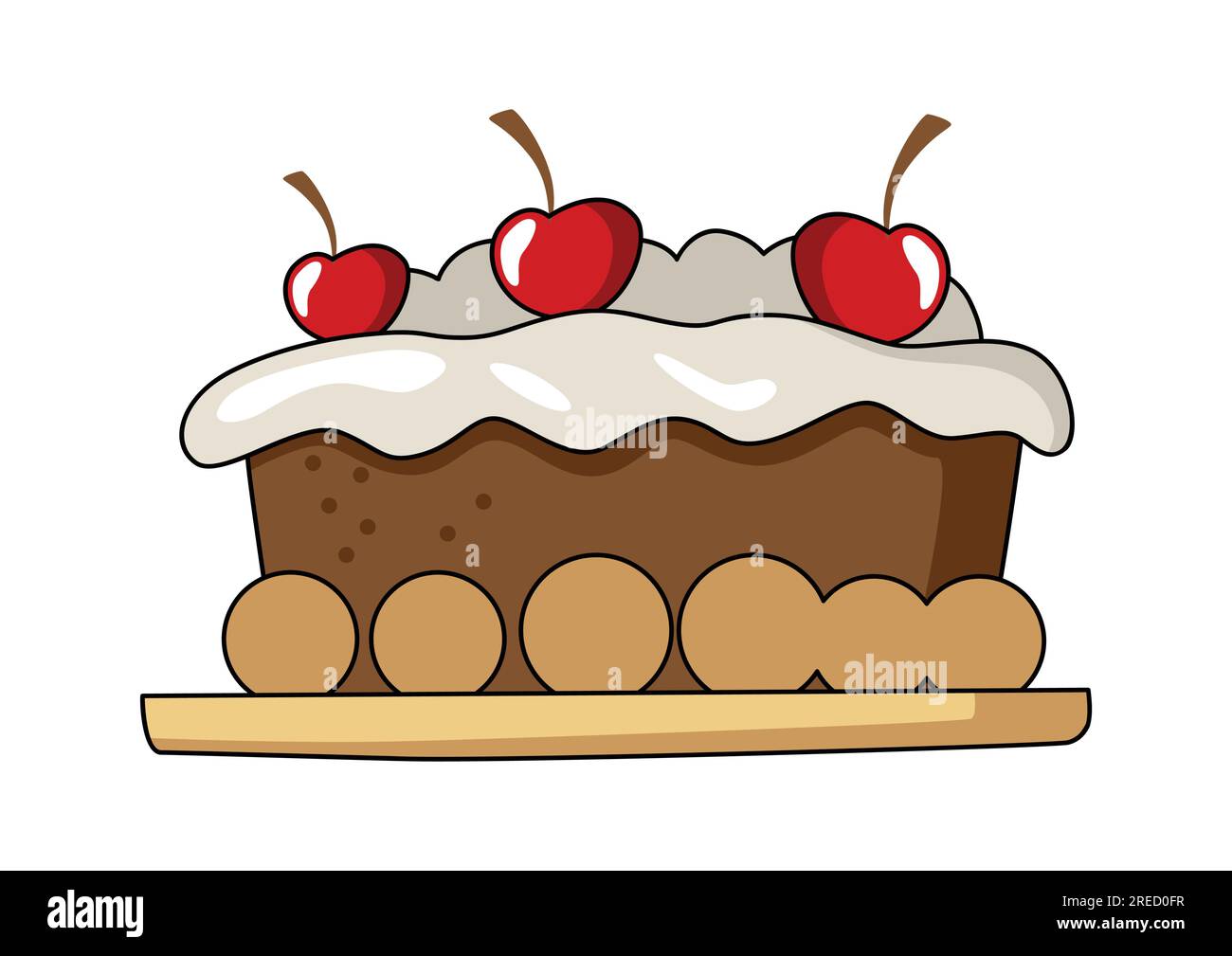 Illustrazione vettoriale di una torta isolata su sfondo bianco Illustrazione Vettoriale