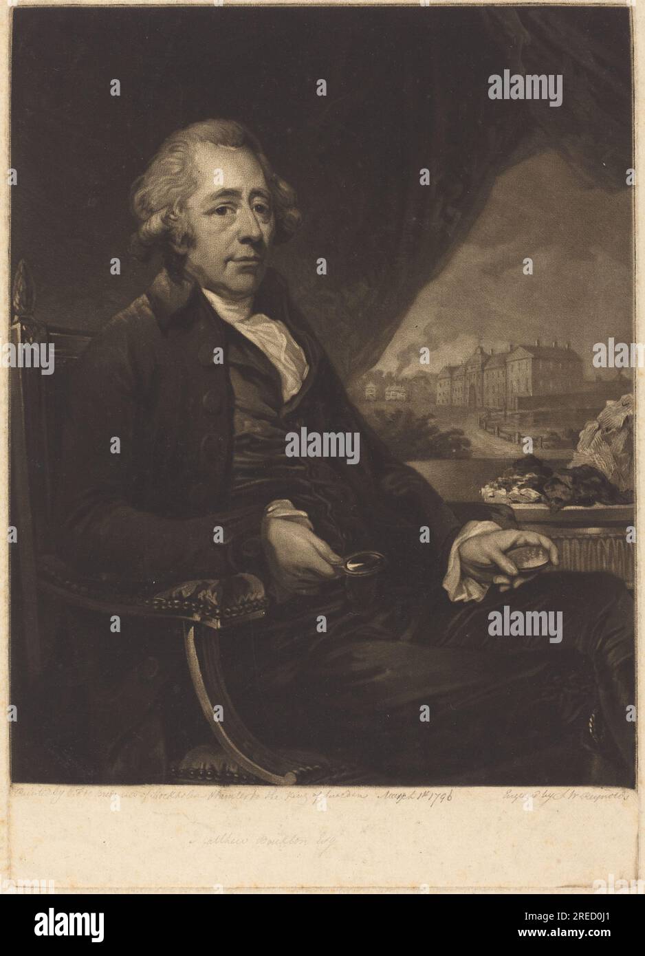 Samuel William Reynolds i, Matthew Boulton, F.R.S., mezzotint, Gift of Addie Burr Clark, 1946.9,231. Foto Stock