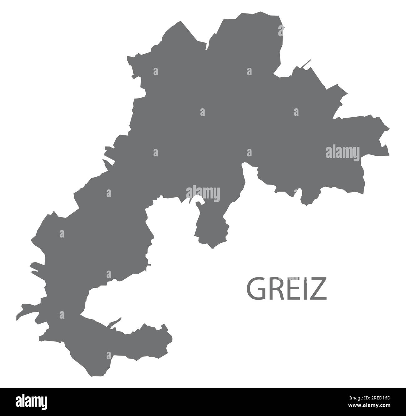 Greiz mappa della città tedesca illustrazione grigia sagoma della silhouette Illustrazione Vettoriale