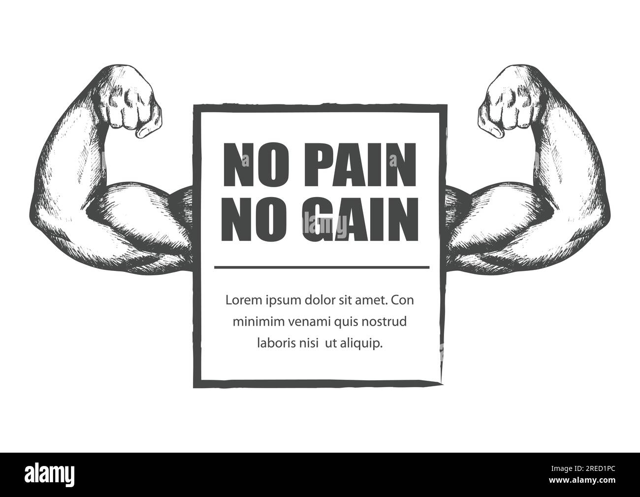 Illustrazione di disegno delle braccia muscolari umane, fitness o bodybuilding concetto Illustrazione Vettoriale