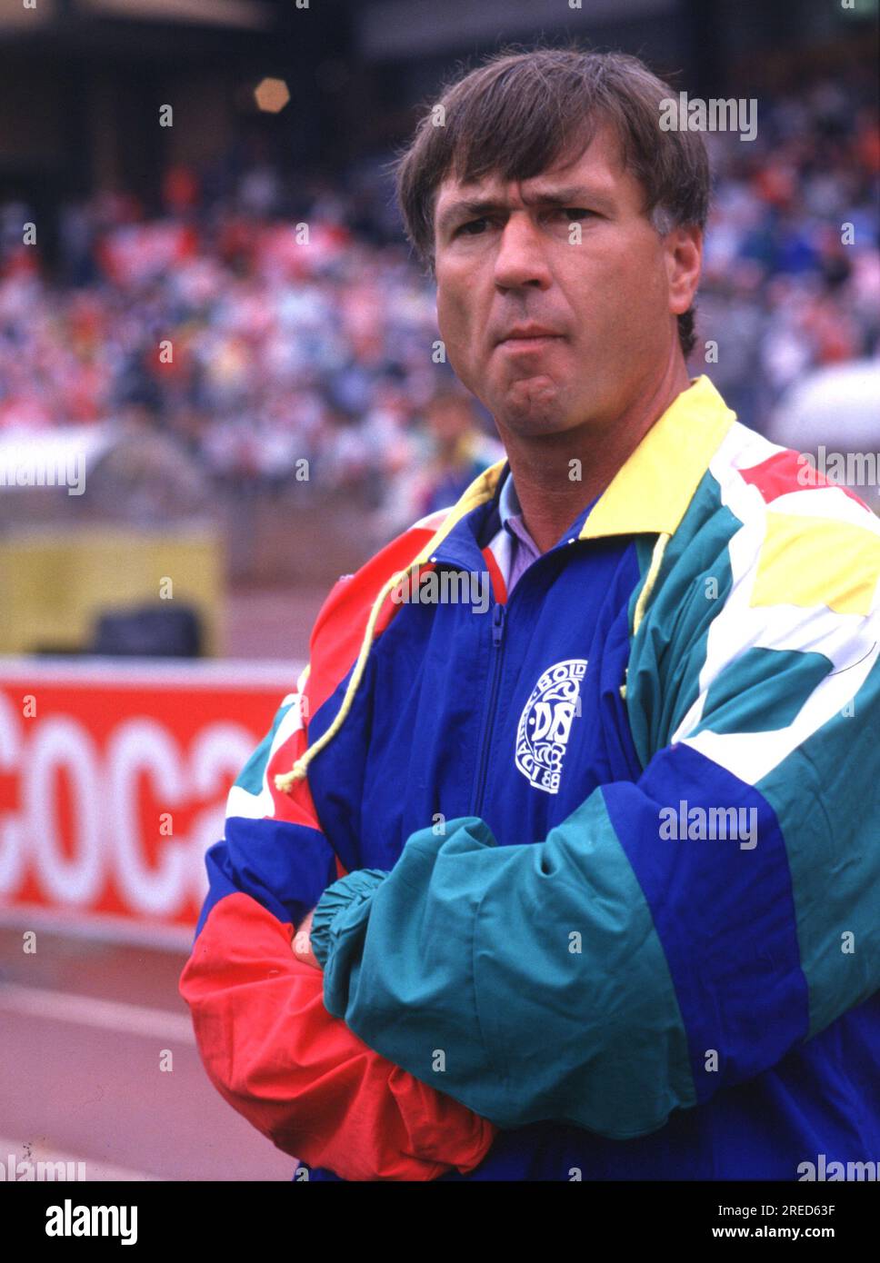 Campionato europeo di calcio 1988 Danimarca - Spagna 2:3 Coach Sepp Piontek (DEN) [traduzione automatica] Foto Stock