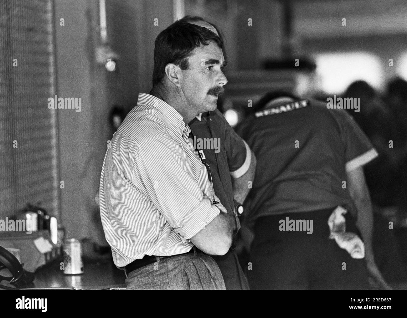 Germania, Hockenheim, 15/07/1992 Archivio: 35-39-37 test drive di Formula 1 presso l'Hockenheimring foto: Nigel Mansell, Williams Renault [traduzione automatizzata] Foto Stock