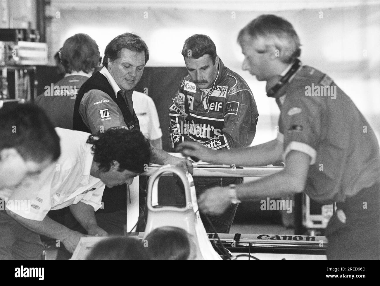 Germania, Hockenheim, 15/07/1992 Archivio: 35-45-22 test drive di Formula 1 presso l'Hockenheimring foto: Nigel Mansell, Williams Renault [traduzione automatica] Foto Stock