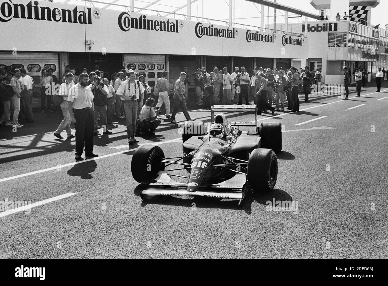 Germania, Hockenheim, 15/07/1992 Archivio: 35-38-22 test drive di Formula 1 presso l'Hockenheimring foto: Nigel Mansell, Williams Renault [traduzione automatica] Foto Stock