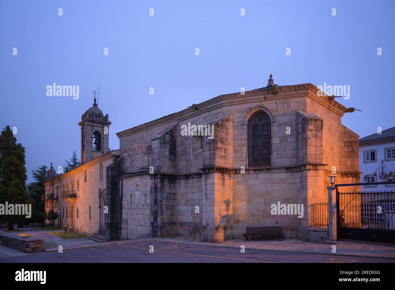 Catturare la bellezza del Convento de la Magdalena a Sarria, Spagna Foto Stock