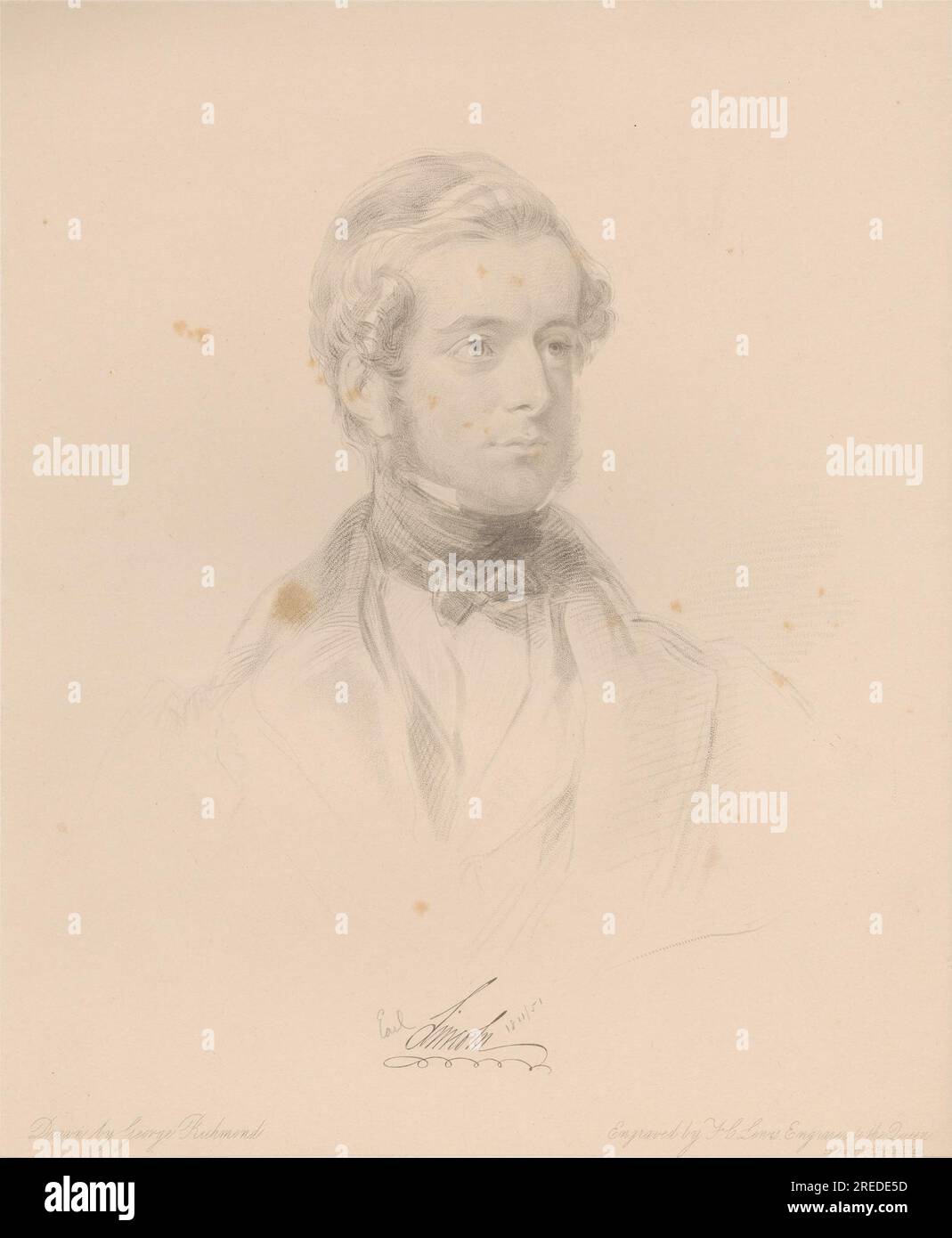 Henry Pelham Fiennes Pelham-Clinton, quinto duca di Newcastle-under-Lyne 1841 di Frederick Christian Lewis Foto Stock