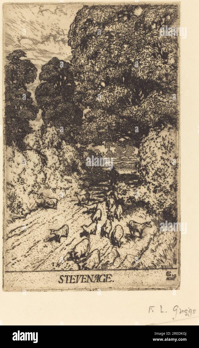 "F.L. Griggs, Stevenage, 1902, incisione in nero, piastra: 16,35 x 10,16 cm (6 7/16 x 4 pollici), Rosenwald Collection, 1943.3,4684' Foto Stock