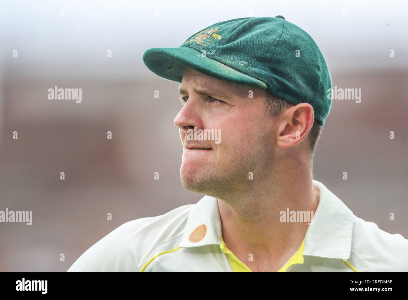 Josh Hazlewood dell'Australia durante il LV= Insurance Ashes Fifth test Series Day One Inghilterra contro Australia al Kia Oval, Londra, Regno Unito, 27 luglio 2023 (foto di Gareth Evans/News Images) Foto Stock