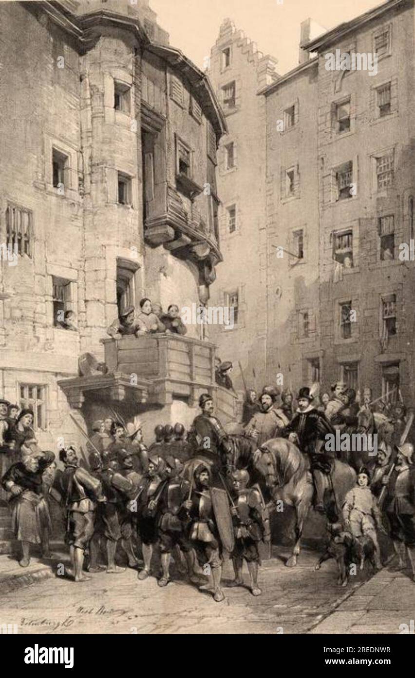 James Duffield Harding - Scozia delineato - West Bow, Edimburgo 1847 di James Duffield Harding Foto Stock