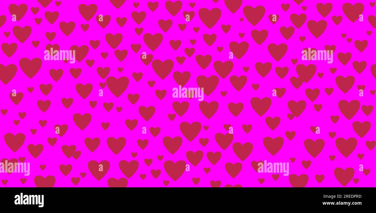 Sfondo di cuori rosa spontanei Illustrazione Vettoriale
