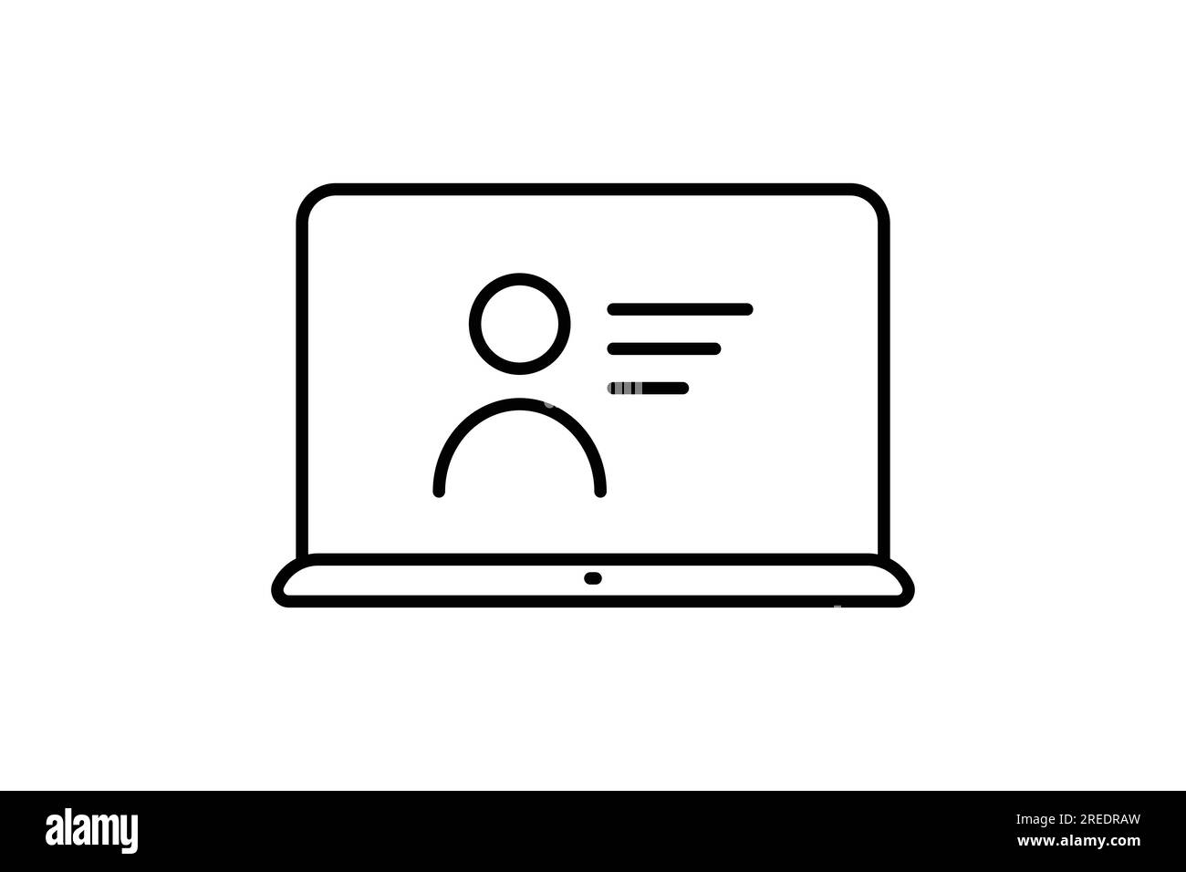 formazione online. Relativo all'e-learning e all'istruzione online. stile icona linea. Semplice progettazione vettoriale modificabile Illustrazione Vettoriale