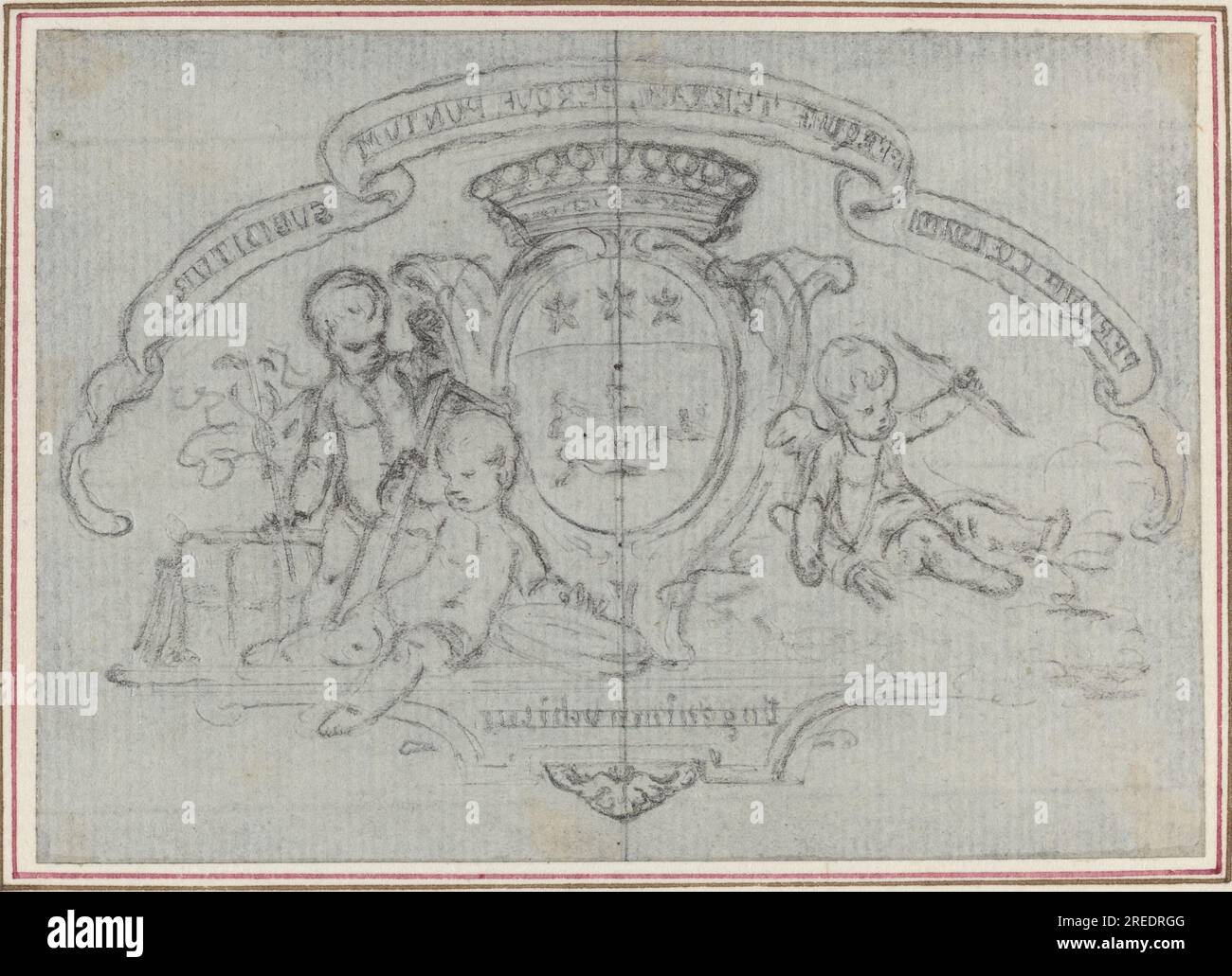 "Hubert Francois Gravelot, stemma con tre putti, 0, grafite, incisa per il trasferimento su carta deposta; stilata, foglio: 6,4 x 8,9 cm (2 1/2 x 3 1/2 poll.) Supporto: 28,1 x 19,5 cm (1/16 x 11/16 pollici), regalo di Arthur L. Liebman, 1992,87,20' Foto Stock "Hubert Francois Gravelot, stemma con tre putti, 0, grafite, incisa per il trasferimento su carta deposta; stilata, foglio: 6,4 x 8,9 cm (2 1/2 x 3 1/2 poll.) Supporto: 28,1 x 19,5 cm (1/16 x 11/16 pollici), regalo di Arthur L. Liebman, 1992,87,20' Foto Stock