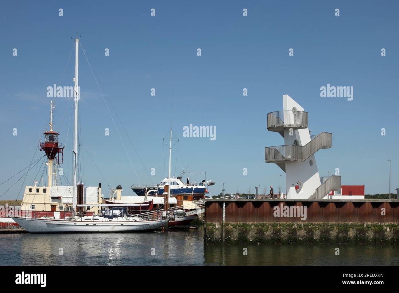Il Sejlet / piattaforma di osservazione navigata, Esbjerg Strand, Danimarca. Foto Stock