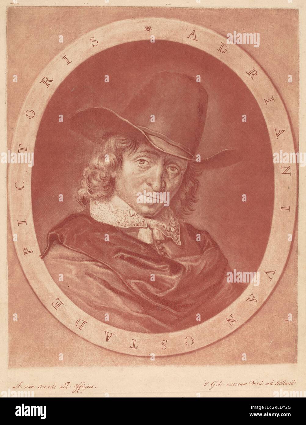 "Jacob Gole dopo Adriaen van Ostade, Adriaen van Ostade, c. 1700, mezzotinta in rosso su carta stesa, piatto: 23 x 17,2 cm (9 1/16 x 6 3/4 pollici) Foglio: 27,2 x 21,5 cm (10 11/16 x 7/16 pollici), Ailsa Mellon Bruce Fund, 2002,39,2' Foto Stock