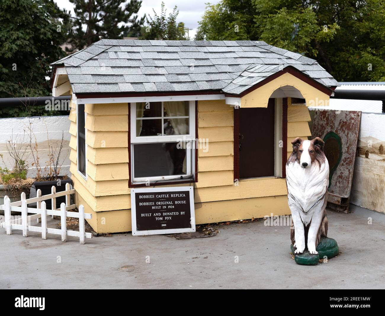 Una replica della casa di Bobbie the Wonder Dog, a Silverton, Oregon. Foto Stock