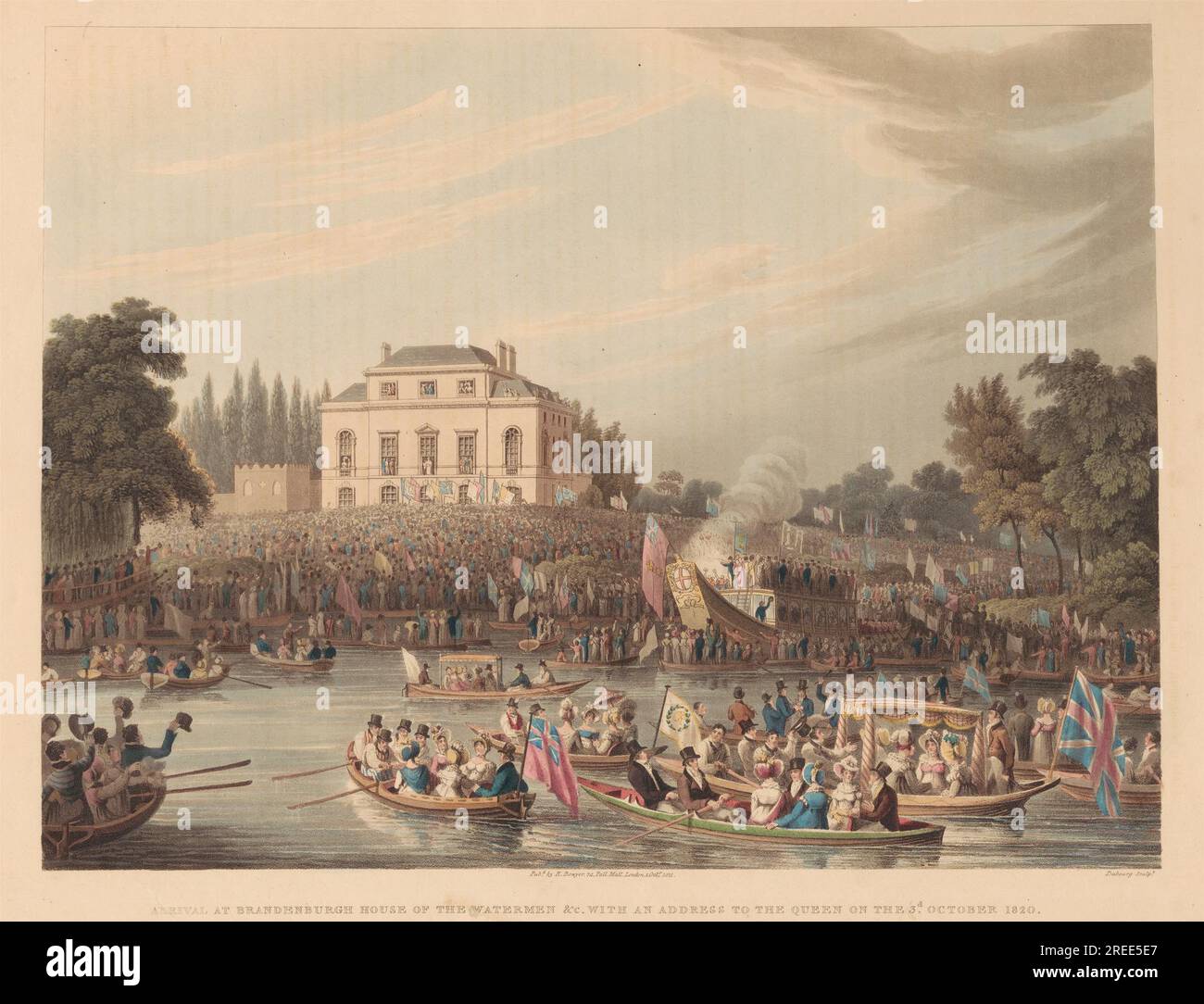 Arrivo alla Brandenburgh House of the Watermen 1821 di Matthew Dubourg Foto Stock