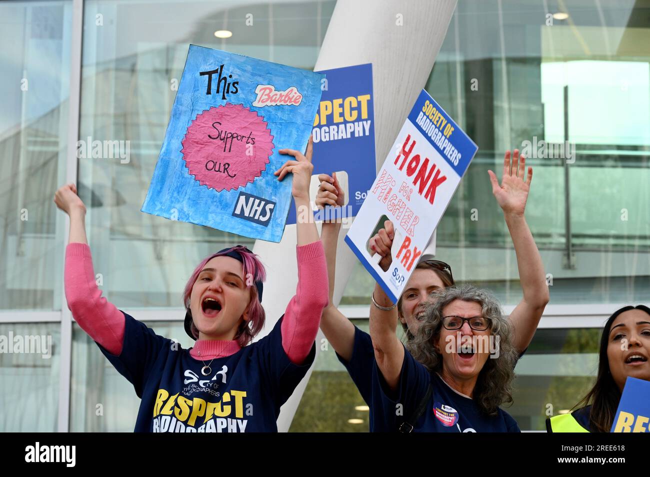 Society of Radiographers Strike, University College Hospital, Londra, Regno Unito Foto Stock