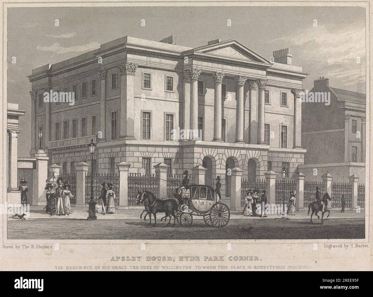 Apsley House, Hyde Park Corner; page 9 (volume One) di Thomas Barber Foto Stock