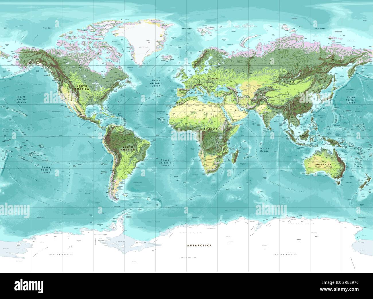 carta geografica fisica del mondo