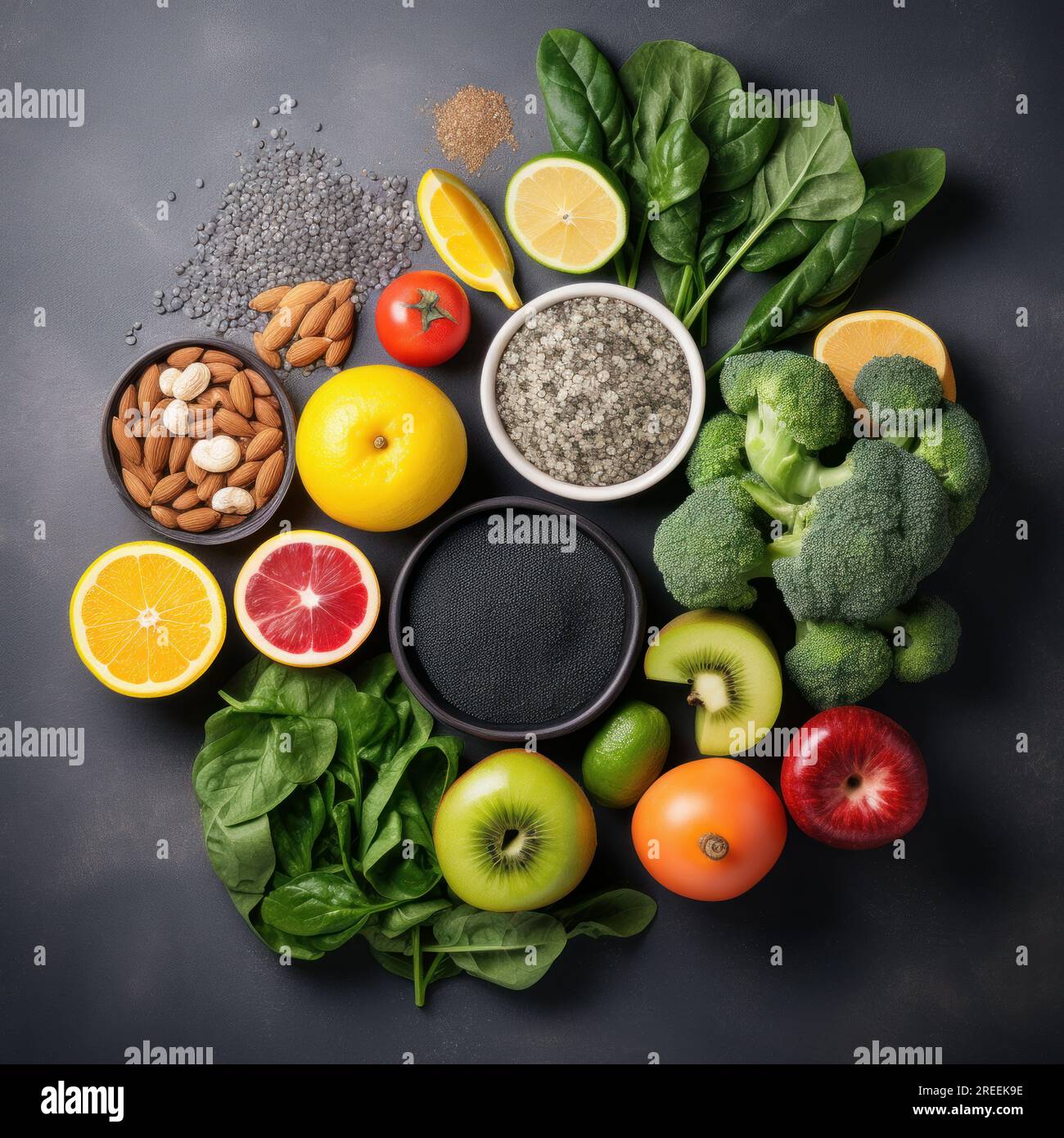 Assortimento di frutta e verdura fresca biologica come sfondo, primo piano  Foto stock - Alamy