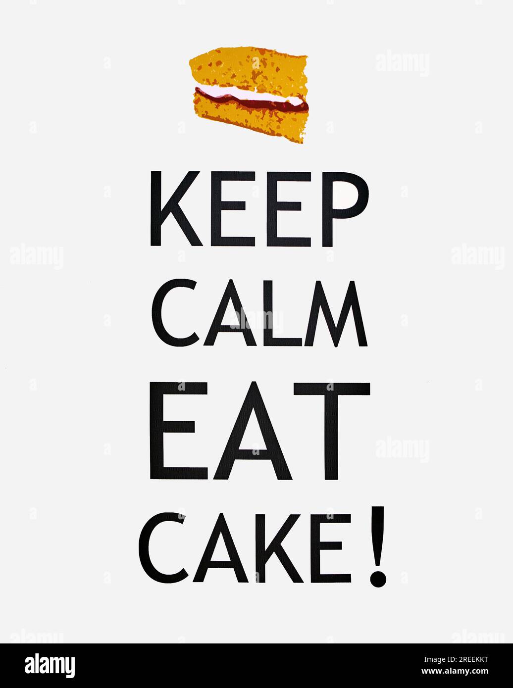Illustrazione "Keep Calm" "Eat Cake" Foto Stock