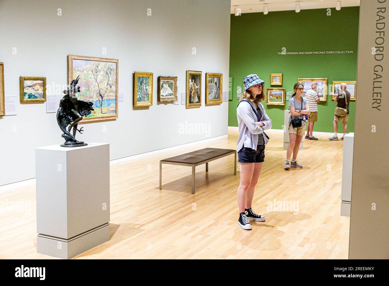 Athens Georgia, campus scolastico della University of Georgia, Georgia Museum of Art, interni interni interni, mostre, opere d'arte, galleria d'arte p Foto Stock