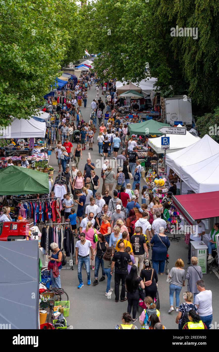 Mercatino delle pulci al festival estivo della Gruga di Essen, fiera di 10 giorni alla Messe Essen, con uno dei più grandi mercatini delle pulci della NRW, Germania, Foto Stock