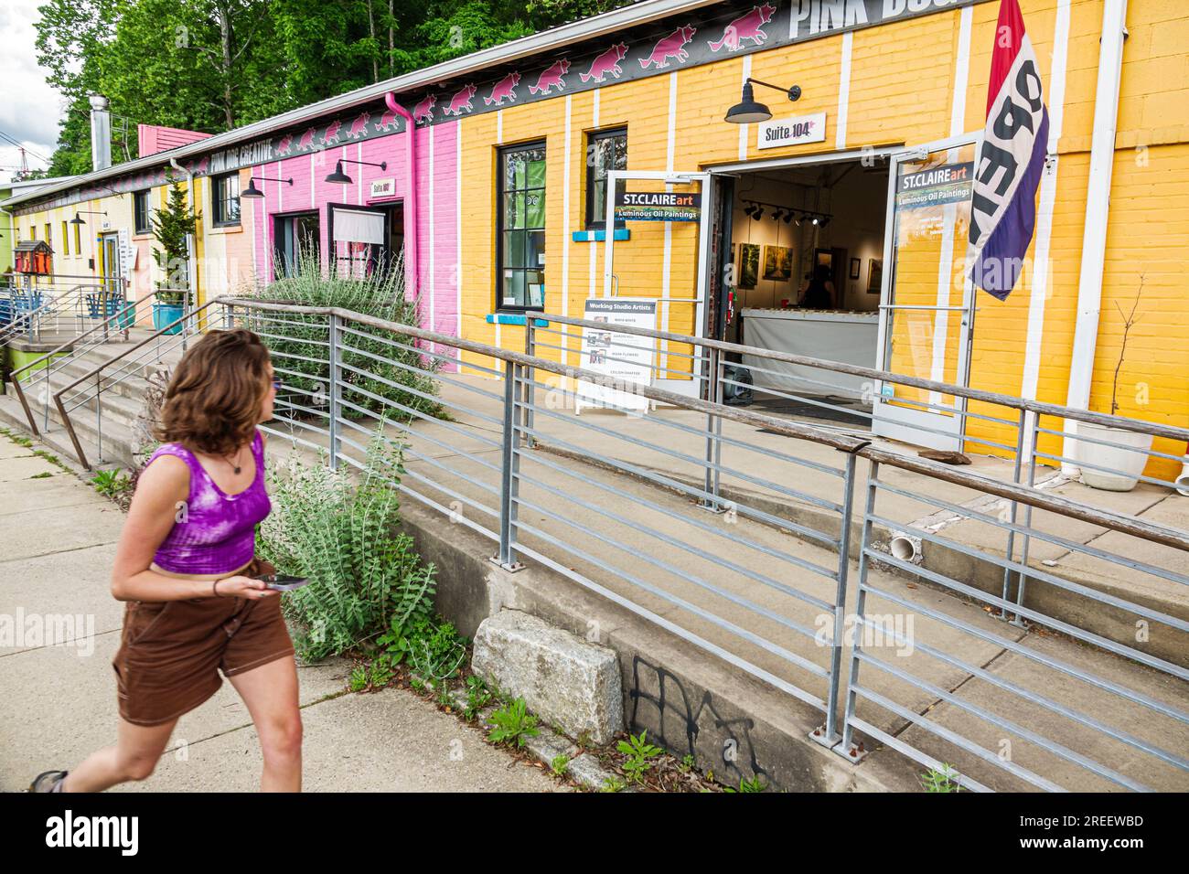 Asheville, North Carolina, River Arts District, studi artistici Foto Stock