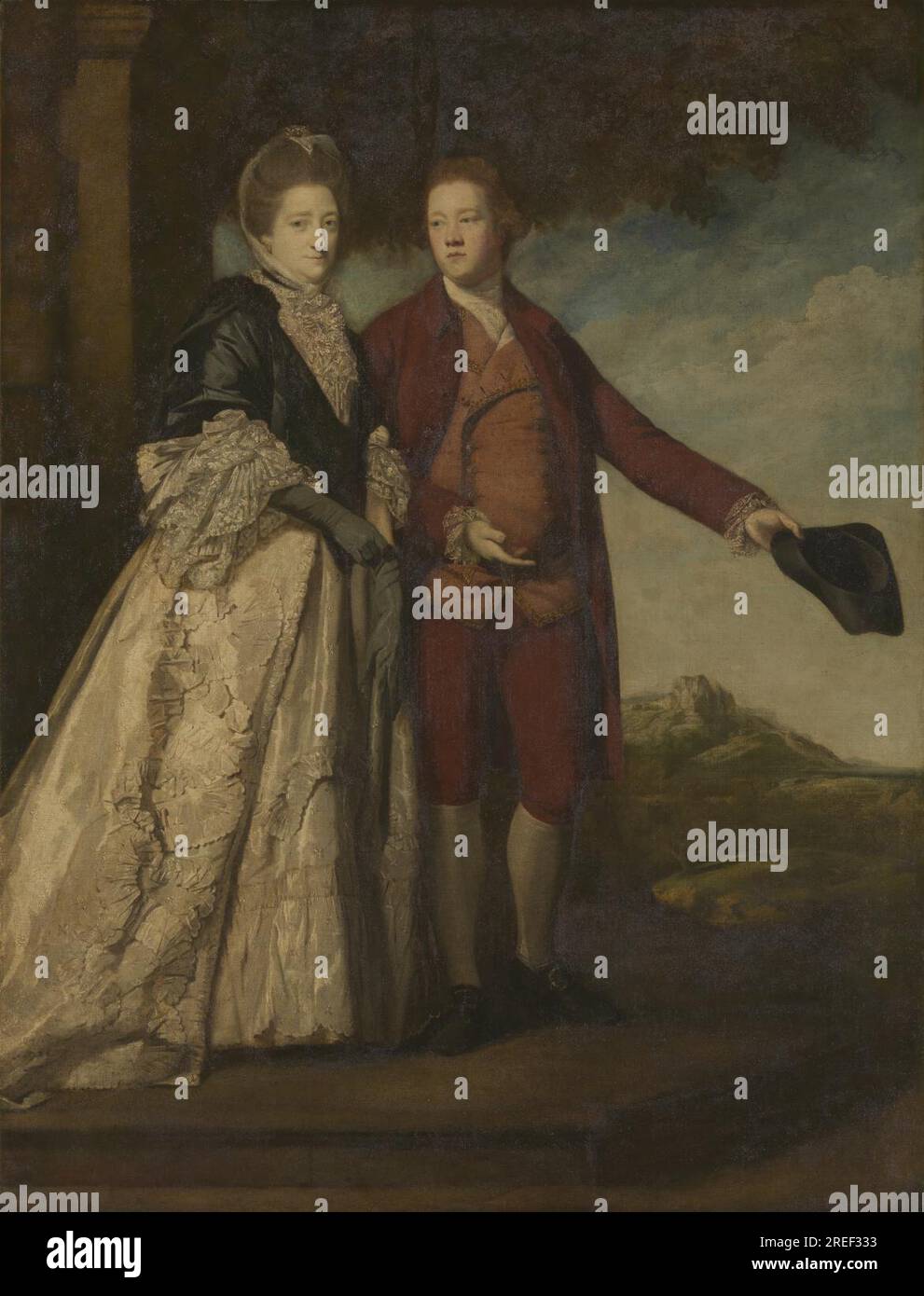 Sir Watkin Williams-Wynn e sua madre tra il 1768 e il 1769 circa di Joshua Reynolds Foto Stock