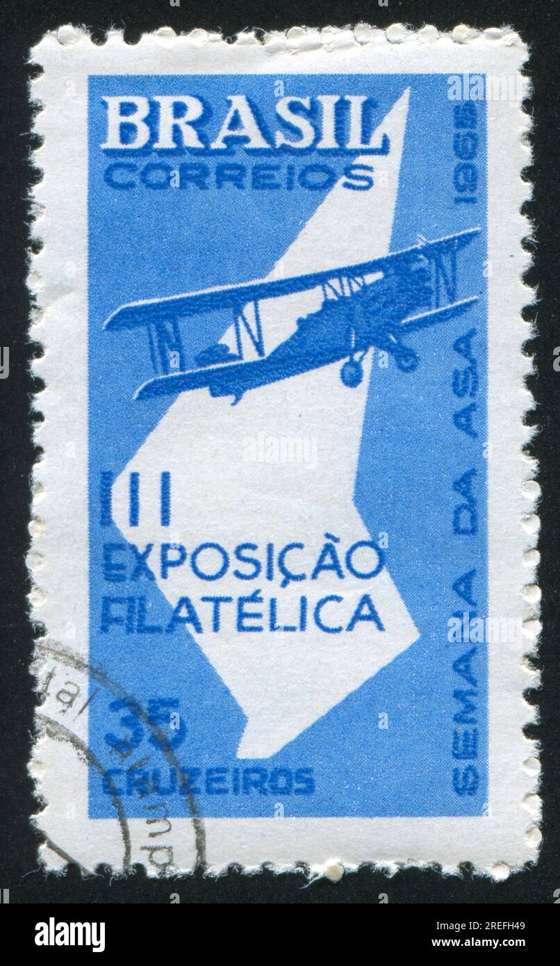 BRASILE - CIRCA 1965: Timbro stampato dal Brasile, mostra aerei, circa 1965 Foto Stock