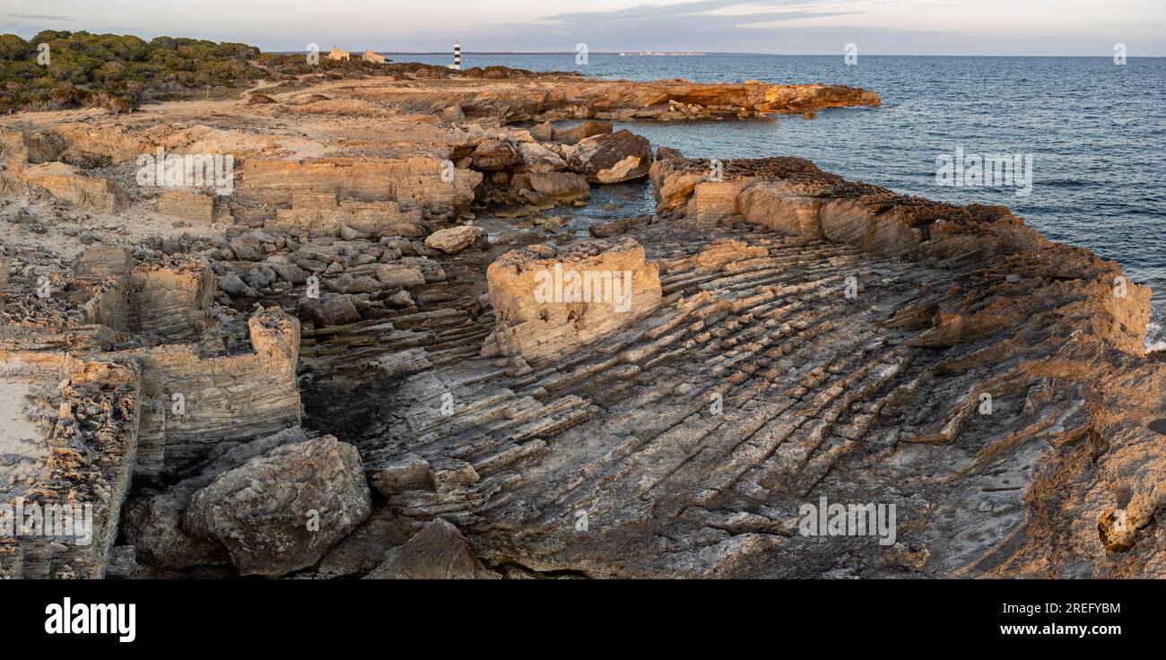 Cava di arenaria tradizionale, S Estalella, Llucmajor, Mallorca, Isole Baleari, Spagna Foto Stock