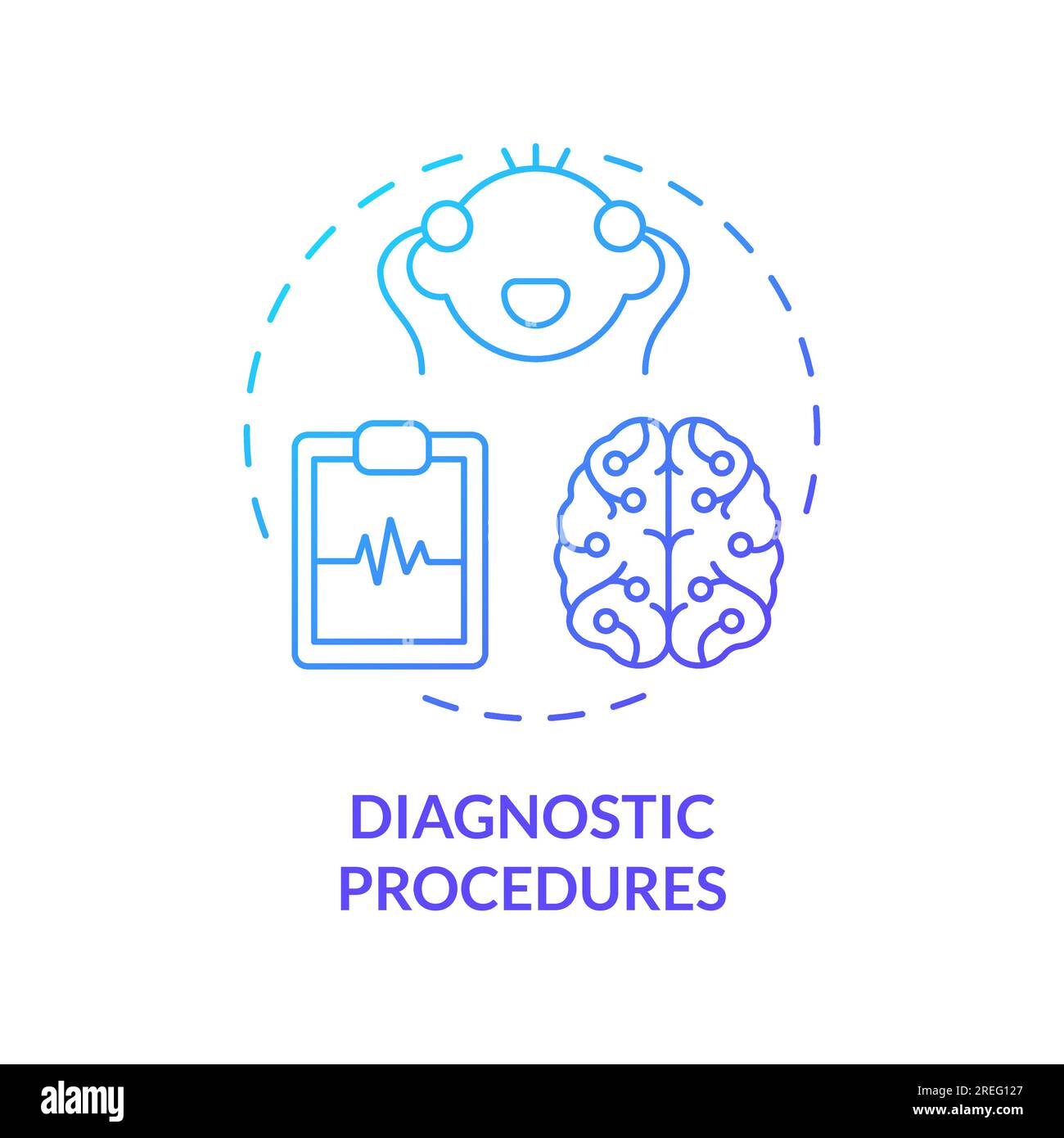 Procedure diagnostiche icona blu del concetto di gradiente Illustrazione Vettoriale