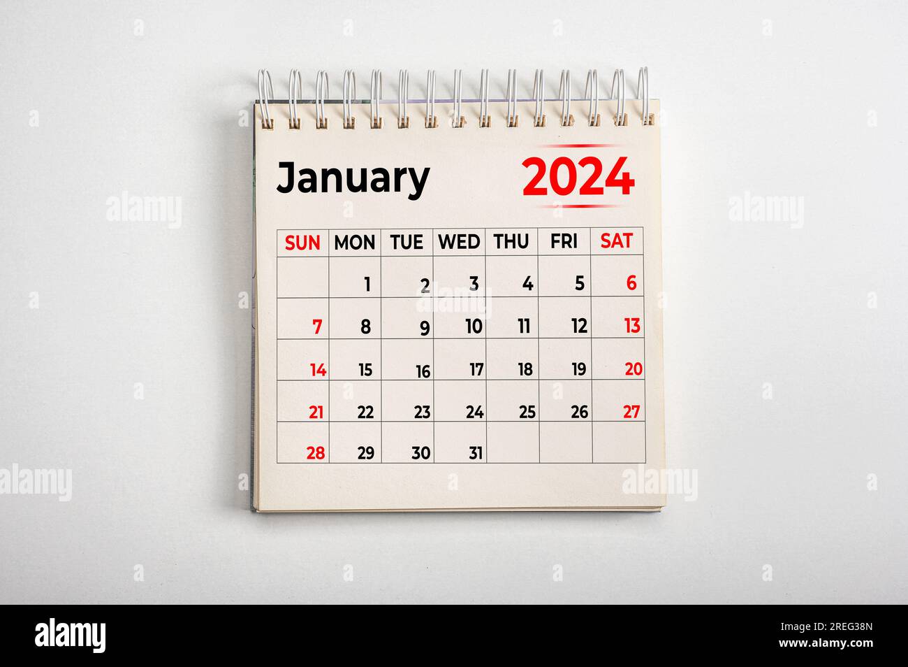 Gennaio 2024. Risoluzione, strategia, soluzione, obiettivo, affari e  vacanze. Data - mese gennaio 2024. Pagina del calendario mensile annuale -  gennaio 2024 Foto stock - Alamy