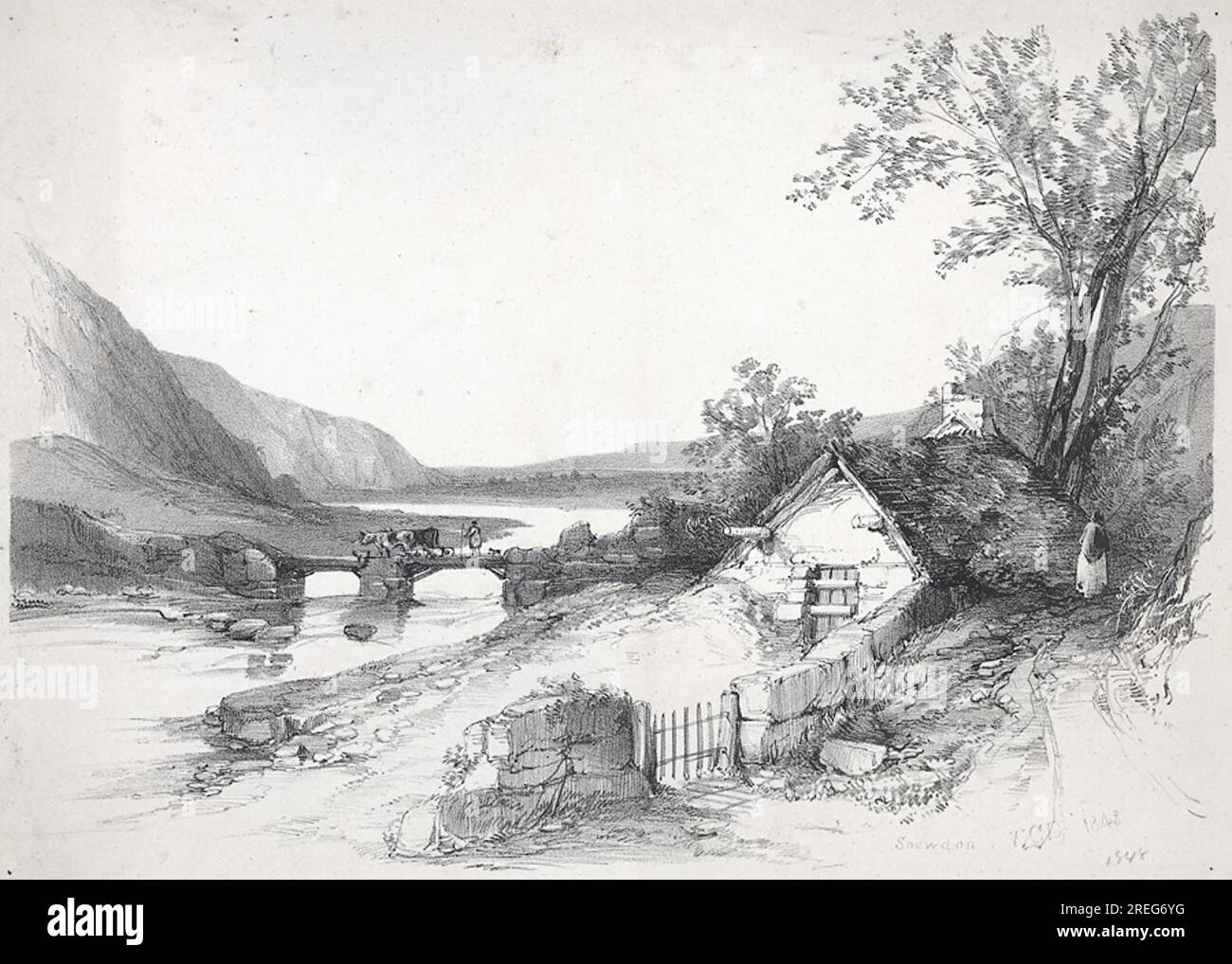 Snowdon 1848 di Thomas Colman Dibdin Foto Stock