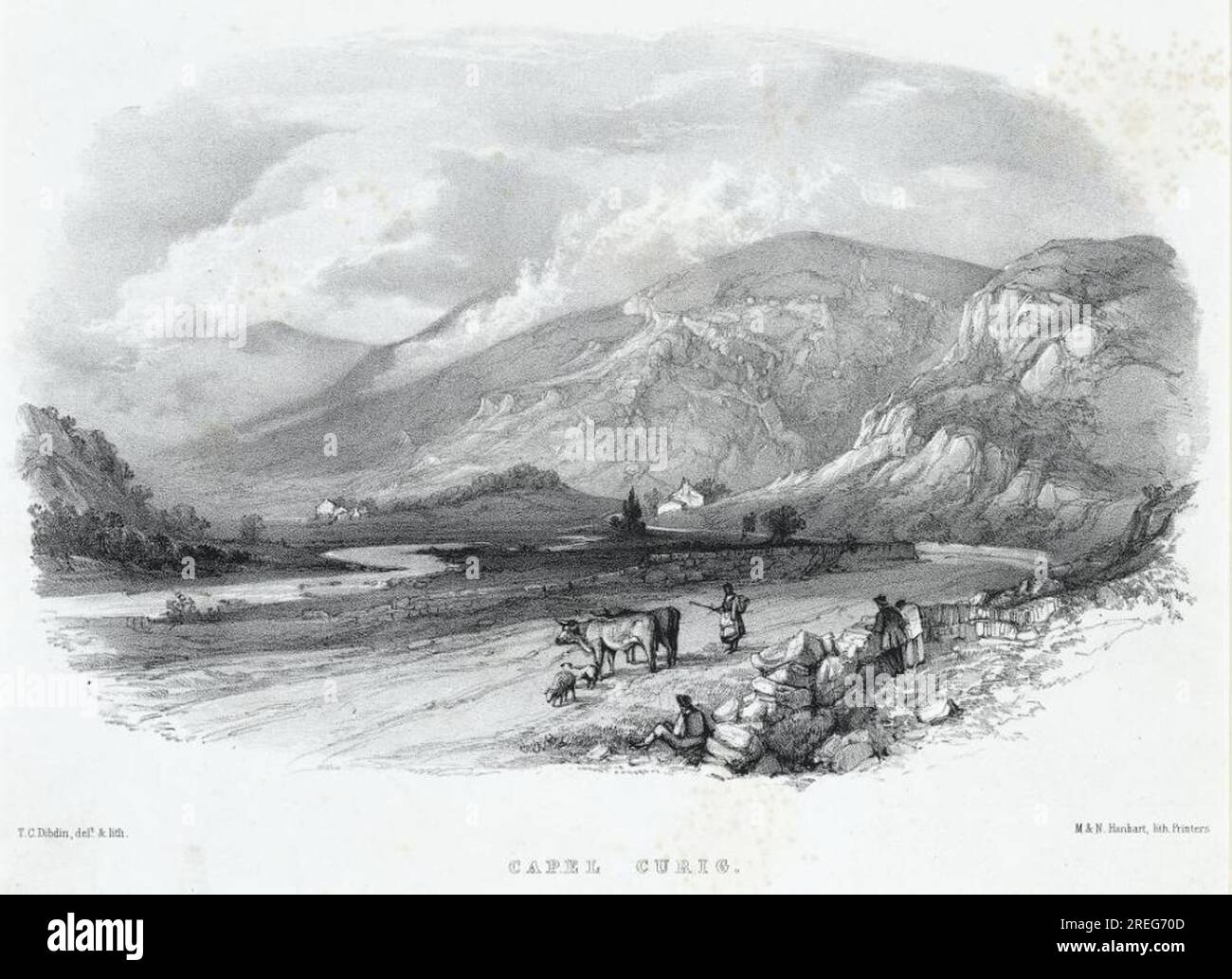 Capel Curig circa 1860 di Thomas Colman Dibdin Foto Stock