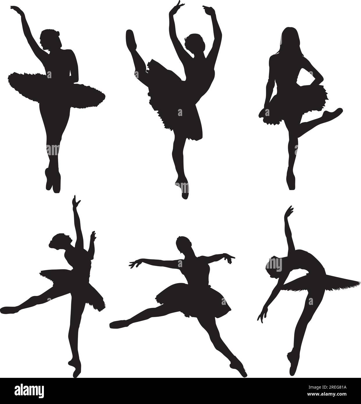 Vector Women Classical Dancing Poses Illustrazione Vettoriale
