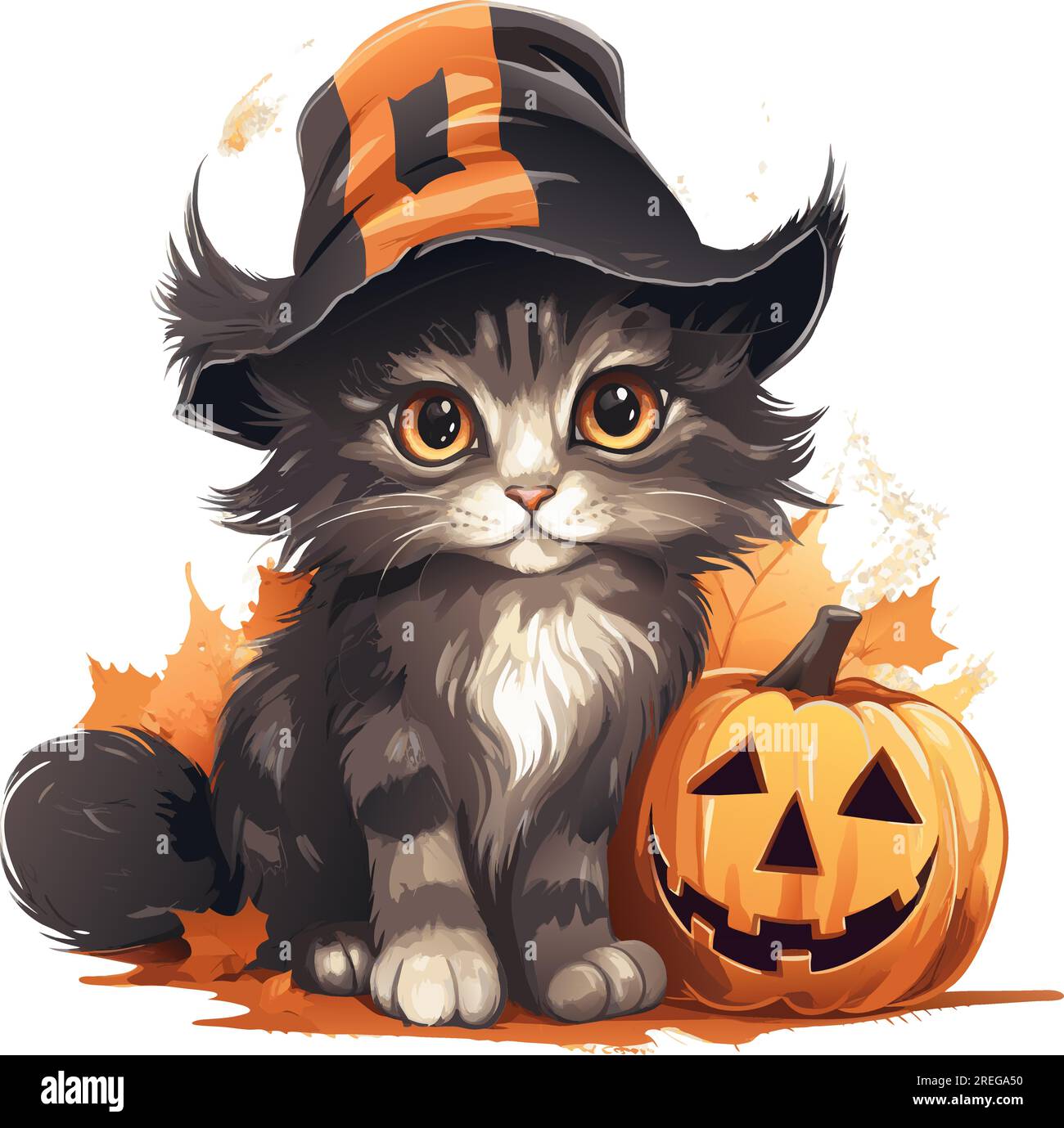 Orecchini Pendenti Halloween Gatto Con Cappello Da Strega E Zucca - Acrilico RAIDIN
