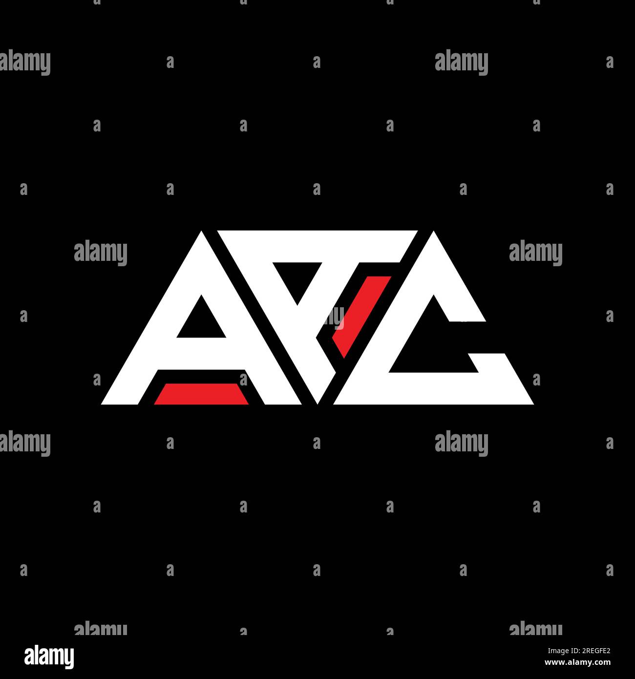 Logo AAC triangolare a lettere con forma triangolare. Monogramma di design con logo triangolare AAC. Modello di logo vettoriale a triangolo AAC di colore rosso. AAC triangul Illustrazione Vettoriale