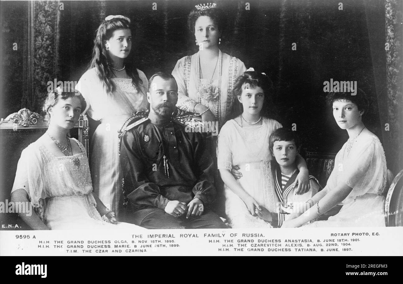 La famiglia reale Imperiale di Russia Foto Stock