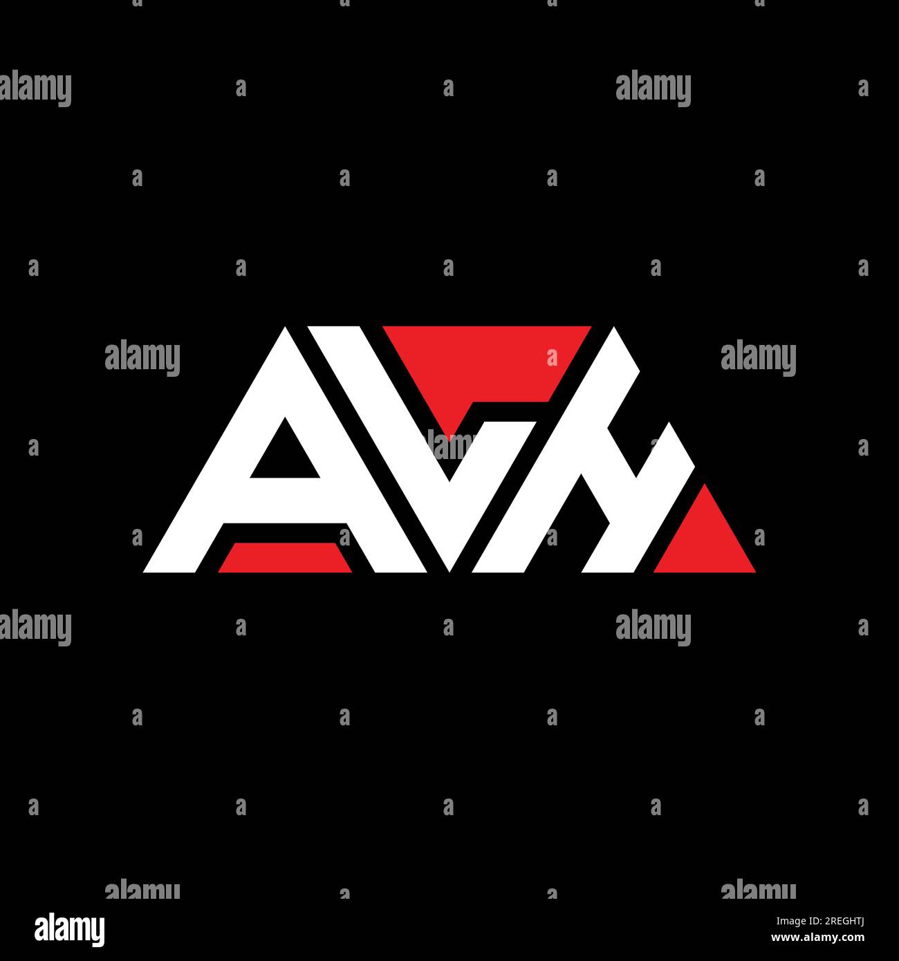 Logo ALH triangolare a lettere con forma triangolare. Monogramma di design con logo triangolare ALH. Modello logo vettoriale triangolare ALH di colore rosso. ALH triangul Illustrazione Vettoriale