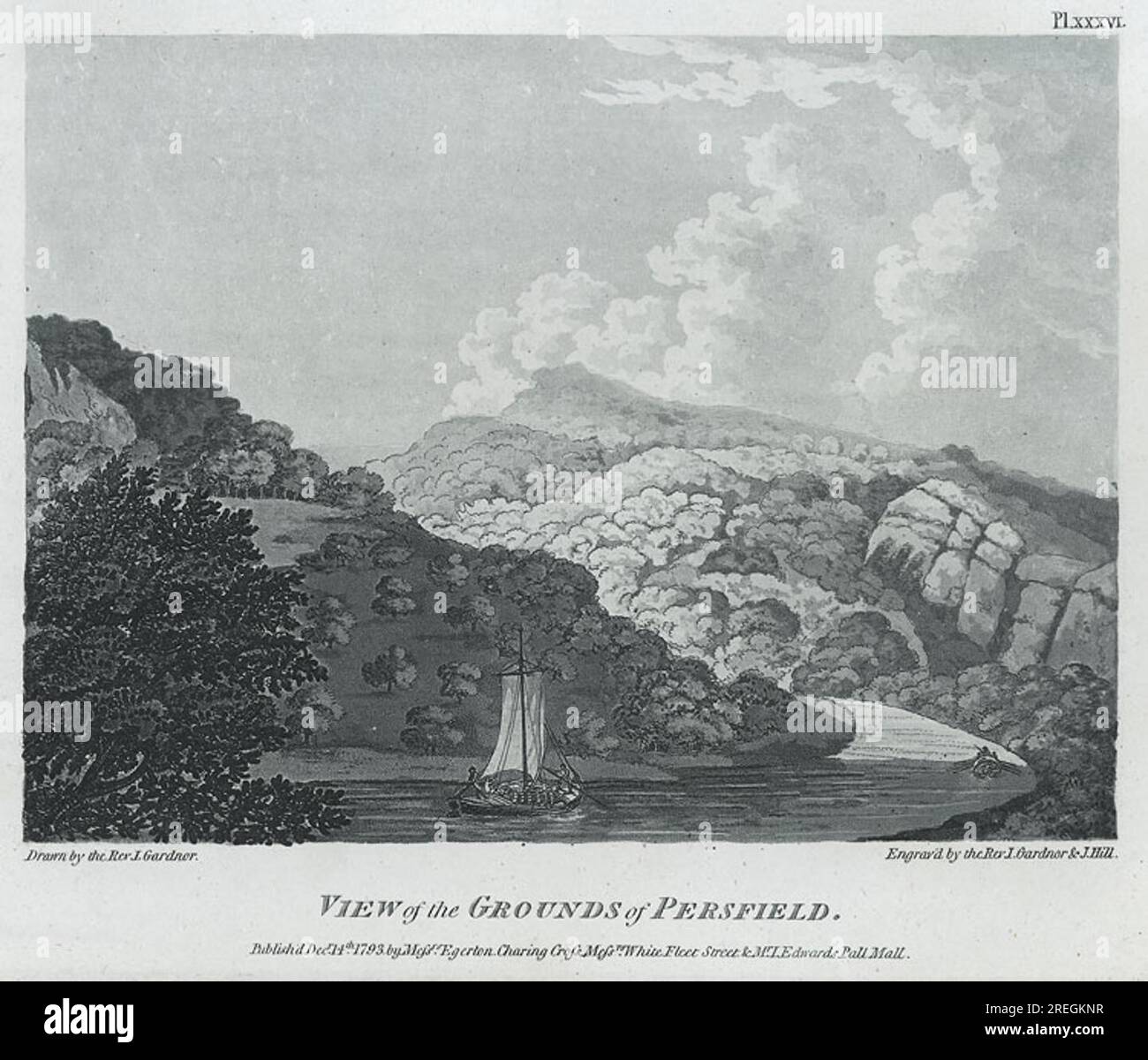 Veduta dei terreni di Persfield 1793 da parte di I.. Hill Foto Stock